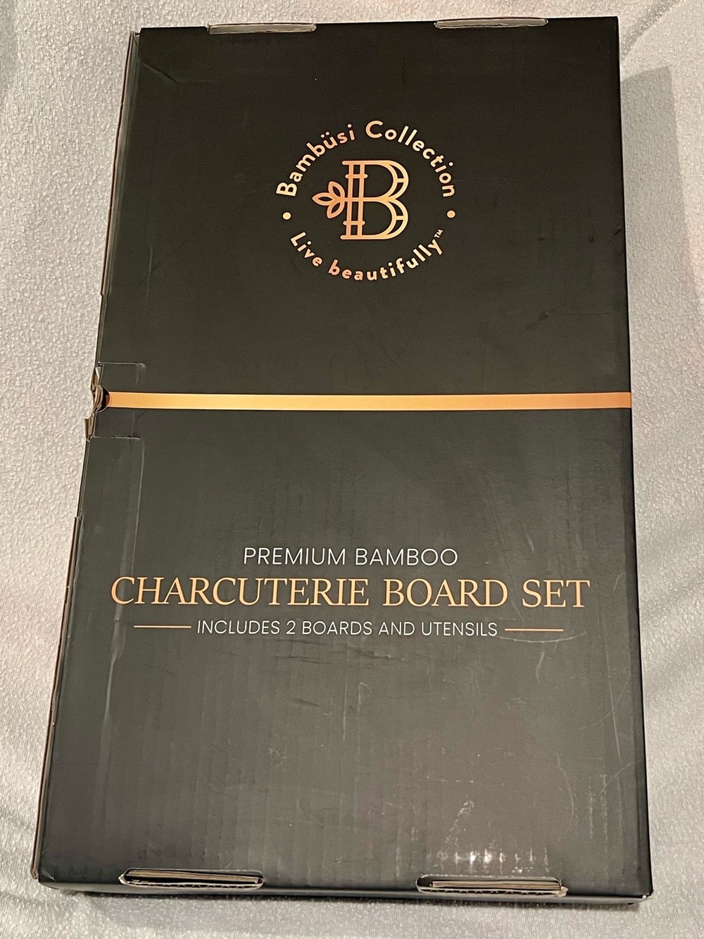 Bambüsi Collection Premium Bamboo Charcuterie Board Set - Natural Bamboo